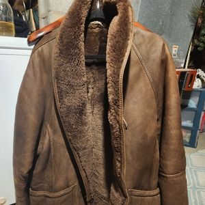 SHEARLING WOOL LEATHER MEDIUM JACKET BROWN